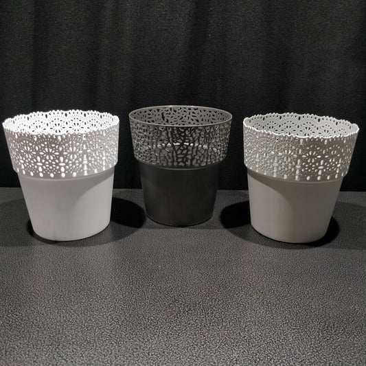 Cut-Out Design Plastic Planter Pot