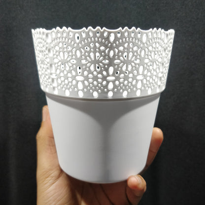 Cut-Out Design Plastic Planter Pot