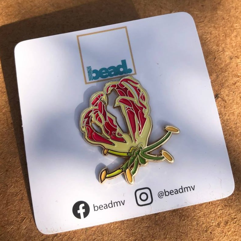 Flame Lily Enamel Pin